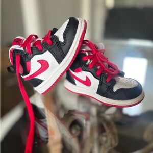 Jordan Black and Red High-Top Sneakers